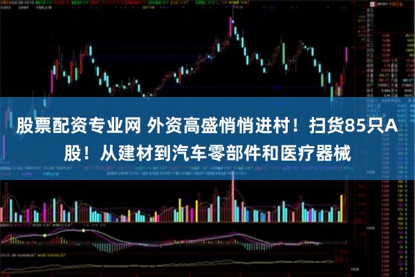 股票配资专业网 外资高盛悄悄进村！扫货85只A股！从建材到汽车零部件和医疗器械