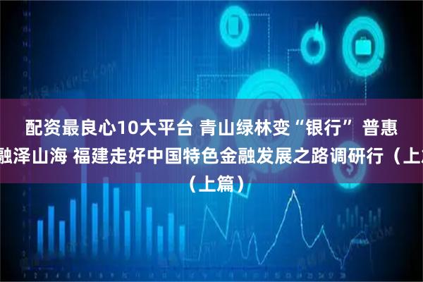 配资最良心10大平台 青山绿林变“银行” 普惠金融泽山海 福建走好中国特色金融发展之路调研行（上篇）