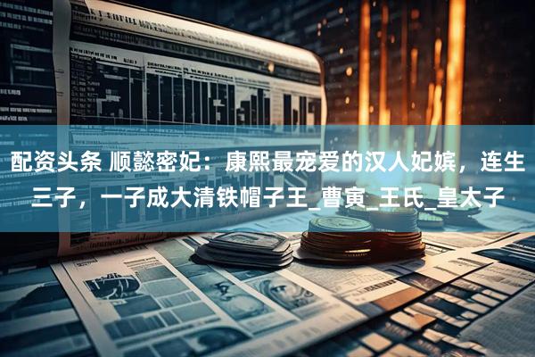 配资头条 顺懿密妃：康熙最宠爱的汉人妃嫔，连生三子，一子成大清铁帽子王_曹寅_王氏_皇太子